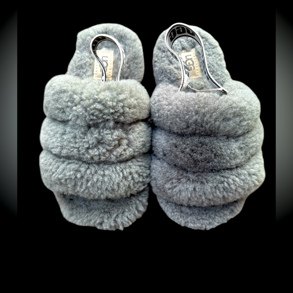 Ugg Toddler Size 11 Grey Fluff Yeah Slide Slippers